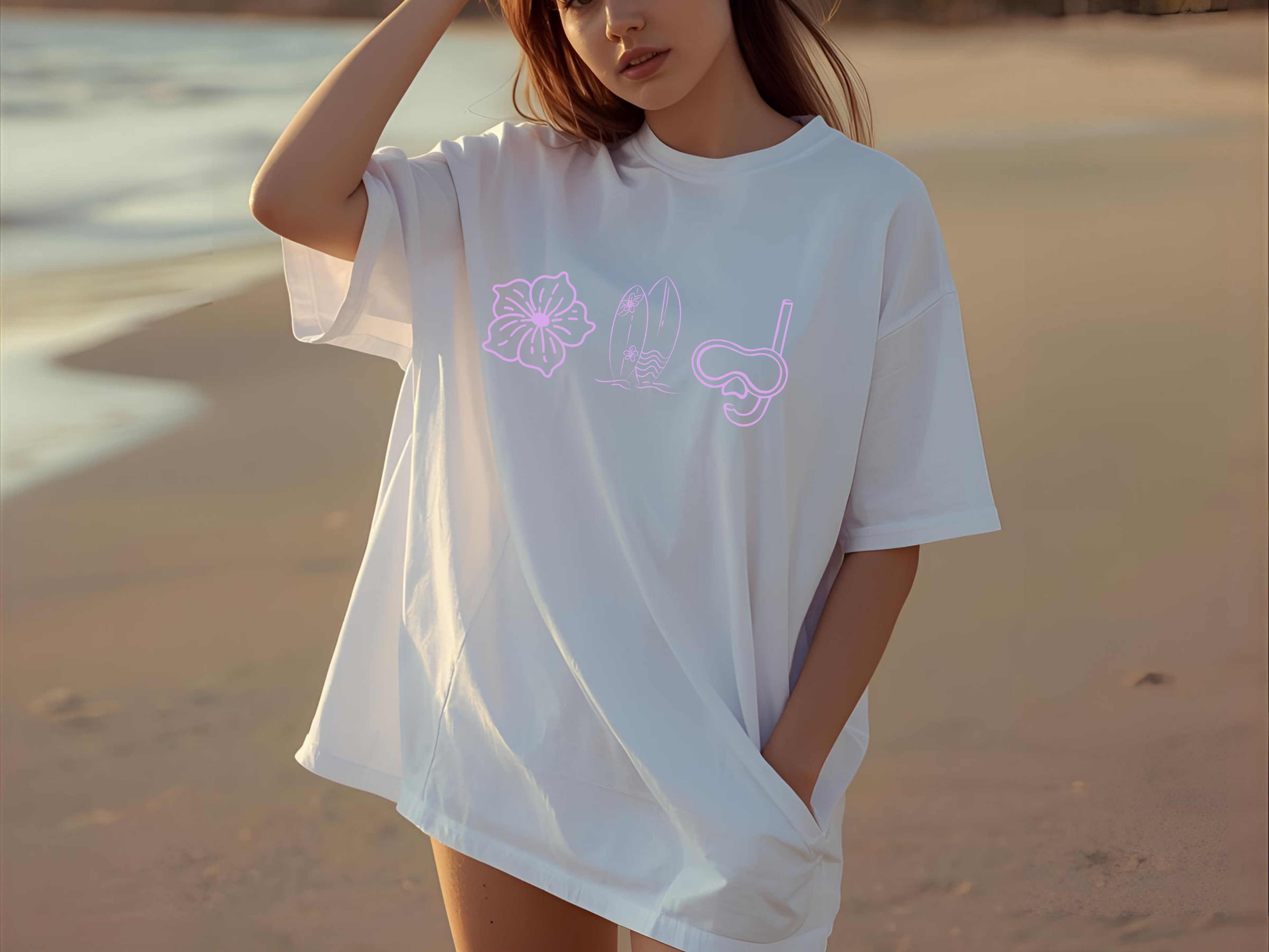 Minimal coastal line T Shirt